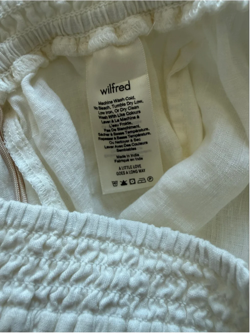 Women's Wilfred Le Boheme White Linen Wide Leg Pants S
